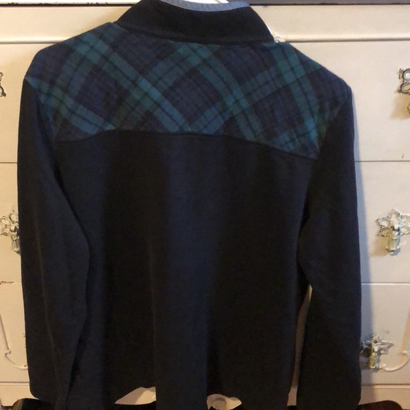 LLBean pullover with buttons and plaid accent - Picture 5 of 6
